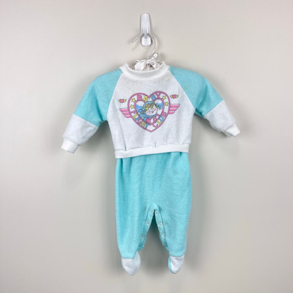 Vintage Playskool Play J's Baby Flight Club Footie Coverall Newborn